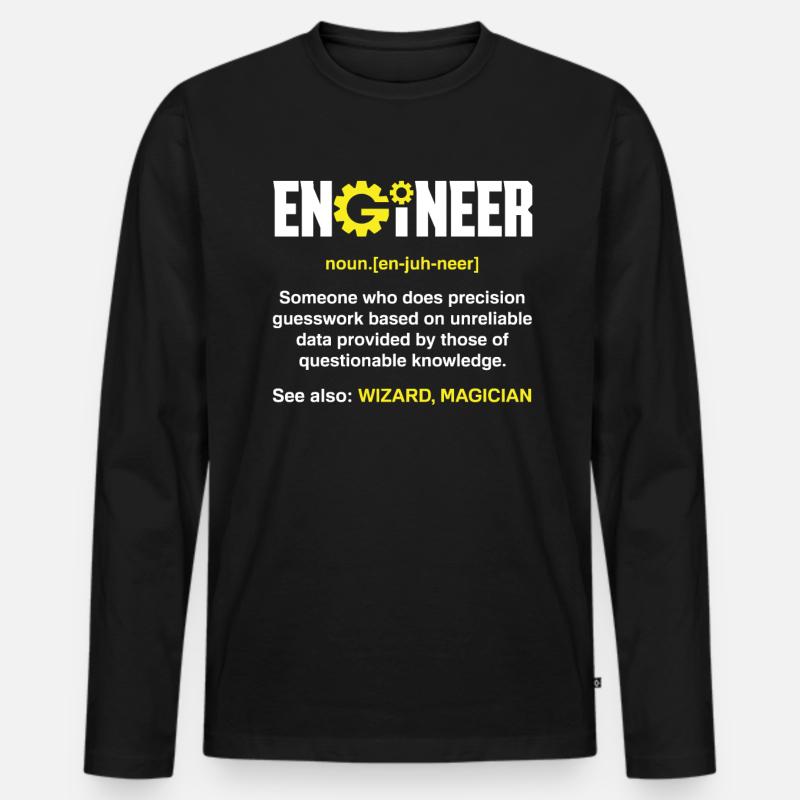 Ingenieur Definition - Männer Premium Bio Langarmshirt - Schwarz