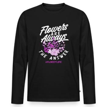 Sweet Florists Florist Florists Gift - Men's Premium Organic Long Sleeve Shirt - black - Front - Nico (187cm)