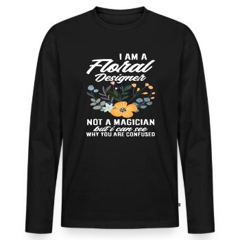 Florist Florist Magician - Men's Premium Organic Long Sleeve Shirt - black - Front - Nico (187cm)