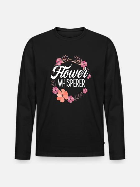 Flower Whisperer Florist - Men's Premium Organic Long Sleeve Shirt - black