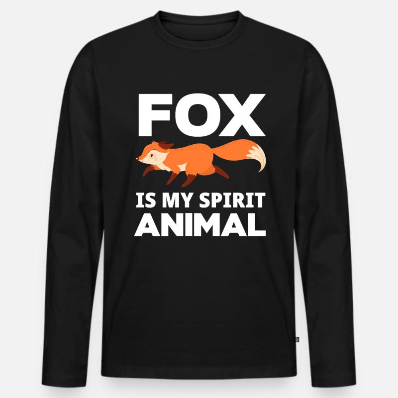 Fuchs Mädchen - Männer Premium Bio Langarmshirt - Schwarz