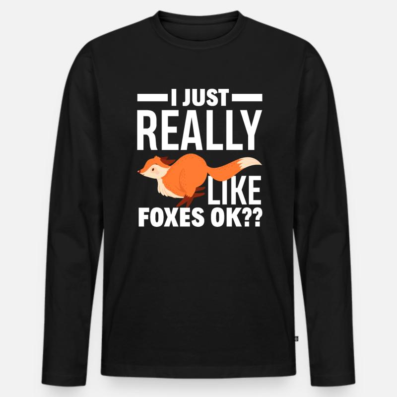 Fuchs - Männer Premium Bio Langarmshirt - Schwarz