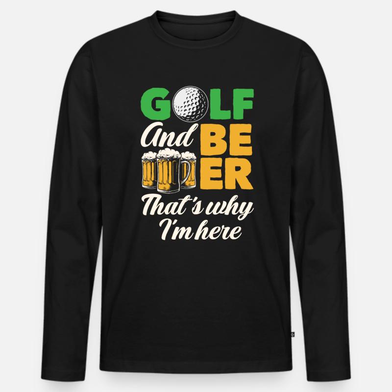 Golf Bier - Männer Premium Bio Langarmshirt - Schwarz