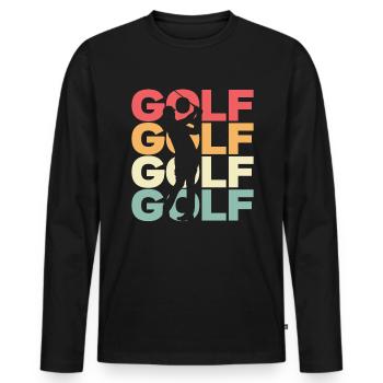 Golf Golf Golf Golf - T-shirt manches longues Premium bio Homme - noir - Devant - Nico (187cm)