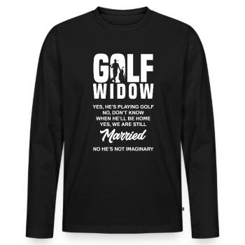 Golf Witwe Lustiges Golfer Ehefrau Geschenk - Männer Premium Bio Langarmshirt - Schwarz - Vorne - Nico (187cm)
