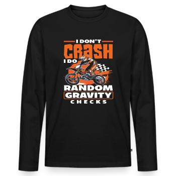 Motocross Stuntman Dirt Bike Biker - Men's Premium Organic Long Sleeve Shirt - black - Front - Nico (187cm)