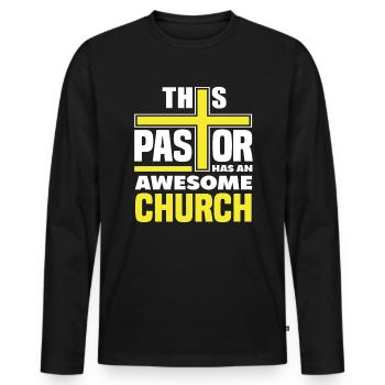 Pasteur Pasteur Église Tolle Don spirituel - T-shirt manches longues Premium bio Homme - noir - Devant - Nico (187cm)