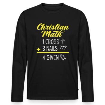 Pastor Pastor Christian Mathematics - Men's Premium Organic Long Sleeve Shirt - black - Front - Nico (187cm)
