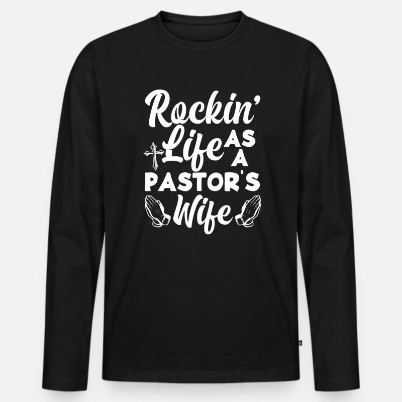 Pasteur Pasteur Mme Épouse Cadeau - T-shirt manches longues Premium bio Homme - noir