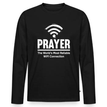 Pastor Pastor Preacher God - Men's Premium Organic Long Sleeve Shirt - black - Front - Nico (187cm)