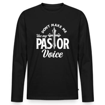 Pasteur Pasteur Voix Citation Cadeau - T-shirt manches longues Premium bio Homme - noir - Devant - Nico (187cm)
