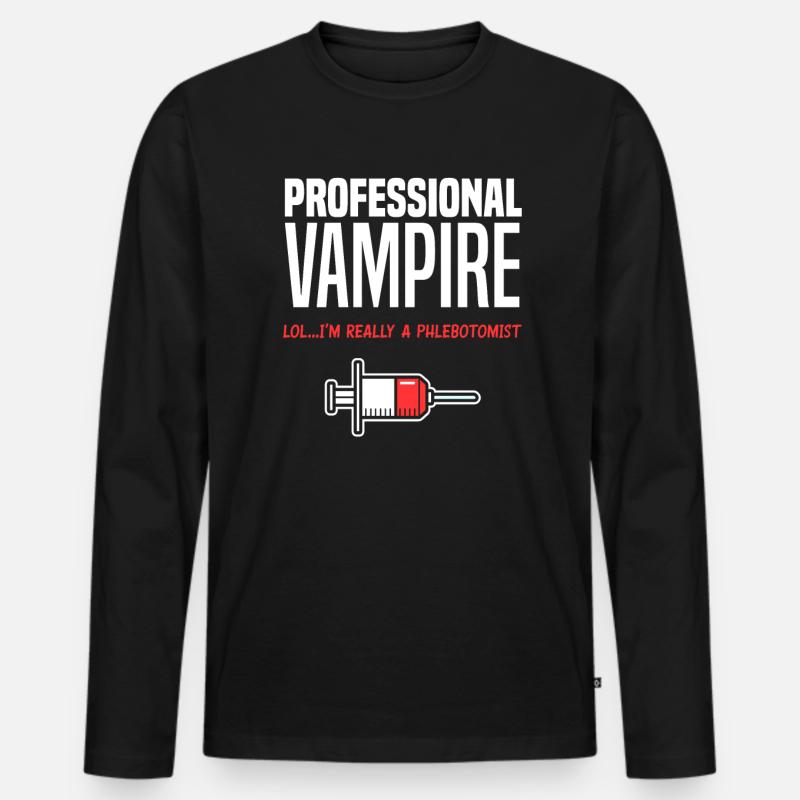 Punktionskraft - Männer Premium Bio Langarmshirt - Schwarz