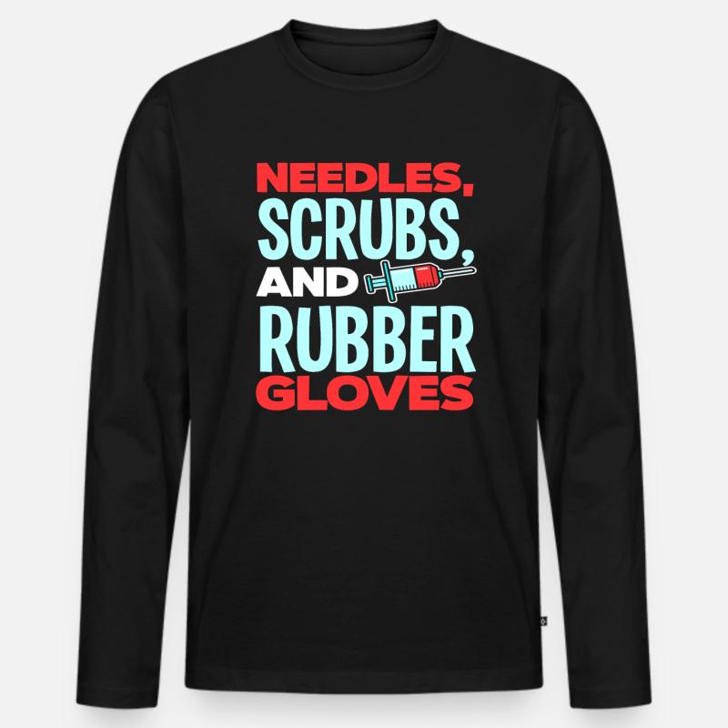 Punktionskraft - Männer Premium Bio Langarmshirt - Schwarz
