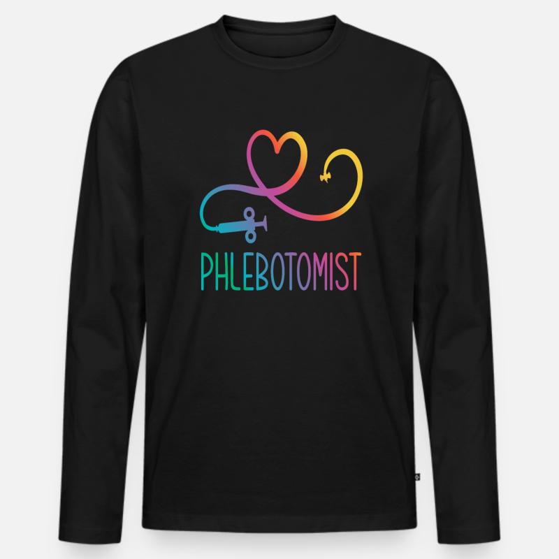 Punktionskraft - Männer Premium Bio Langarmshirt - Schwarz