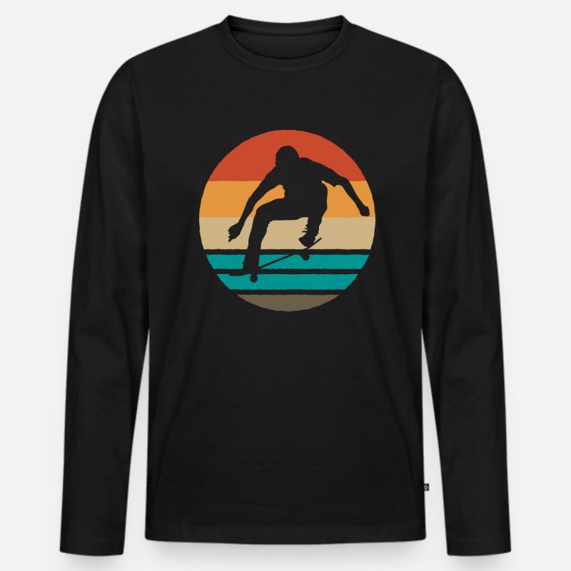 Skateboard Skateboard Skateboard - Männer Premium Bio Langarmshirt - Schwarz