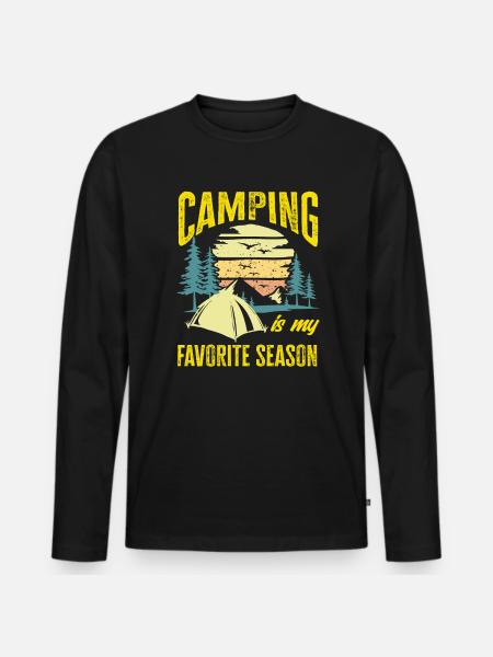Camping Camper Campingplatz Zelten Zelt - Männer Premium Bio Langarmshirt - Schwarz