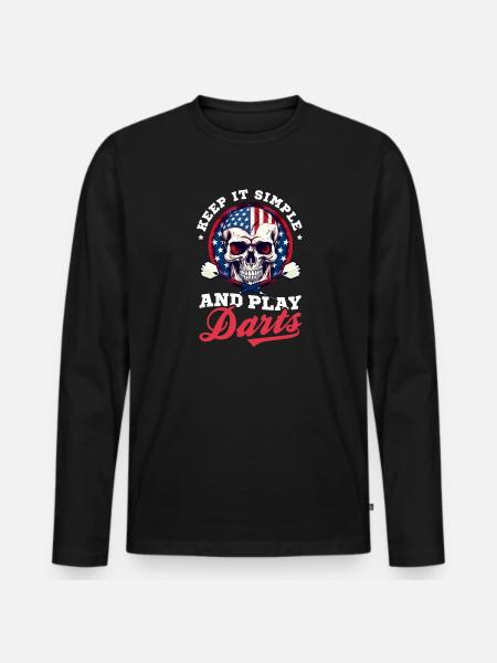 Dart Keep Simple Play Darts - Men's Premium Organic Long Sleeve Shirt - black