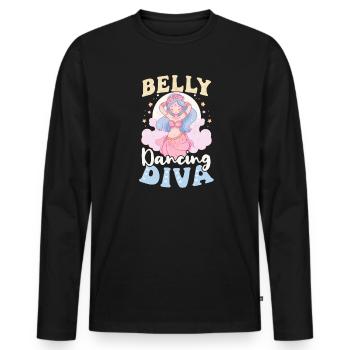 Danse du ventre Diva de danse du ventre - T-shirt manches longues Premium bio Homme - noir - Devant - Nico (187cm)