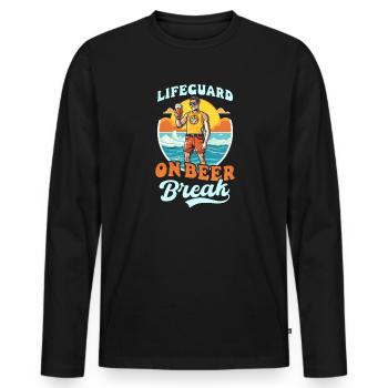 Rettungsschwimmer Rettungsschwimmer in der Bierpause - Männer Premium Bio Langarmshirt - Schwarz - Vorne - Nico (187cm)