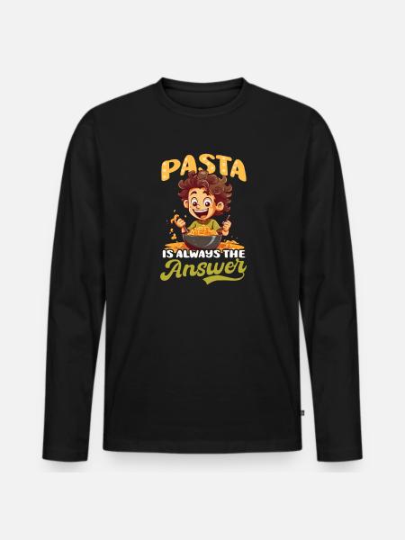 Pasta Lover Pasta Is Answer - Men's Premium Organic Long Sleeve Shirt - black