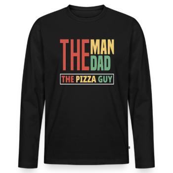 Daddy Pizza Baking Pizza Maker Cadeau - T-shirt manches longues Premium bio Homme - noir - Devant - Nico (187cm)