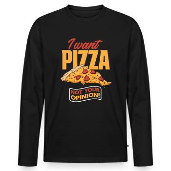 Pizza Pas votre avis - T-shirt manches longues Premium bio Homme - noir - Devant - Nico (187cm)