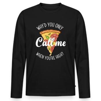 Pizza Love Food Food - T-shirt manches longues Premium bio Homme - noir - Devant - Nico (187cm)