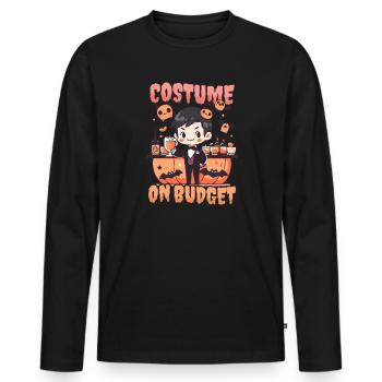 Halloween Barkeeper Kostüm mit kleinem Budget - Männer Premium Bio Langarmshirt - Schwarz - Vorne - Nico (187cm)