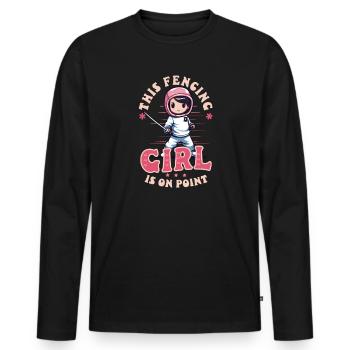 Fechten Fechten Mädchen Punkt - Männer Premium Bio Langarmshirt - Schwarz - Vorne - Nico (187cm)