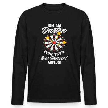Bin Am Darten Dart Dartspieler - Männer Premium Bio Langarmshirt - Schwarz - Vorne - Nico (187cm)