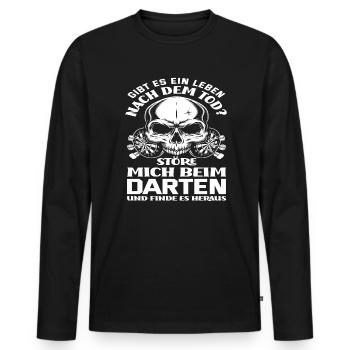 Dart - Männer Premium Bio Langarmshirt - Schwarz - Vorne - Nico (187cm)