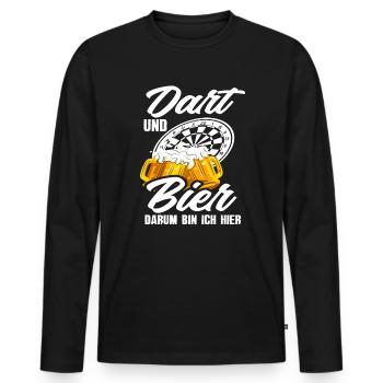 Dart Und Bier Dartspieler - Männer Premium Bio Langarmshirt - Schwarz - Vorne - Nico (187cm)
