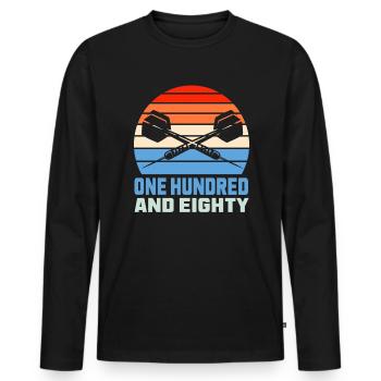 180 Retro Dart Dart Dart Player - Men's Premium Organic Long Sleeve Shirt - black - Front - Nico (187cm)