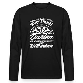 Wochenende Dart Spielen Dartspieler Betrinken - Männer Premium Bio Langarmshirt - Schwarz - Vorne - Nico (187cm)