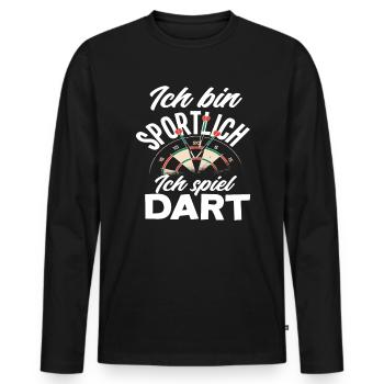 Dart Sportler Dartspieler Hobby Geschenk - Männer Premium Bio Langarmshirt - Schwarz - Vorne - Nico (187cm)