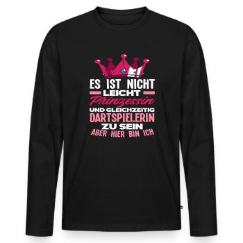 Prinzessin Dart Dartspielerin Geschenkidee - Männer Premium Bio Langarmshirt - Schwarz - Vorne - Nico (187cm)