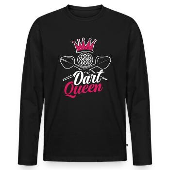 Dart Queen - Männer Premium Bio Langarmshirt - Schwarz - Vorne - Nico (187cm)