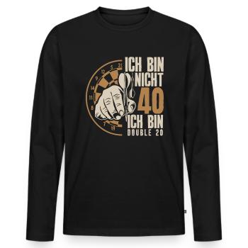 40. Geburtstag Dart Dartspieler Geschenk - Männer Premium Bio Langarmshirt - Schwarz - Vorne - Nico (187cm)