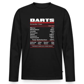 Dart player nutritional values - Men's Premium Organic Long Sleeve Shirt - black - Front - Nico (187cm)