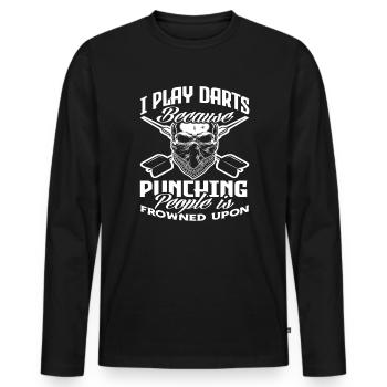 Fléchette drôle - T-shirt manches longues Premium bio Homme - noir - Devant - Nico (187cm)