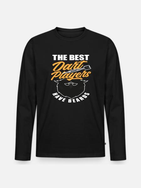 Dart Player Beard Beard Wearer - Men's Premium Organic Long Sleeve Shirt - black