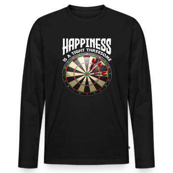 Glück Dreier Dart Dartspieler - Männer Premium Bio Langarmshirt - Schwarz - Vorne - Nico (187cm)