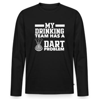 Boire des fléchettes Problème Joueurs de fléchettes - T-shirt manches longues Premium bio Homme - noir - Devant - Nico (187cm)