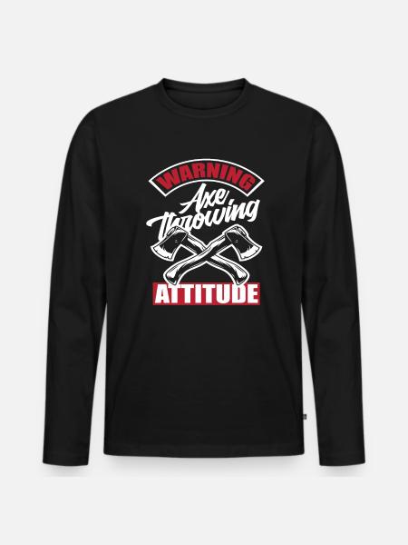 Axe Throw - Men's Premium Organic Long Sleeve Shirt - black