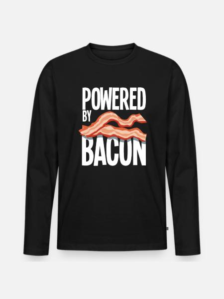 Powered By Bacon Speck - Men's Premium Organic Long Sleeve Shirt - black