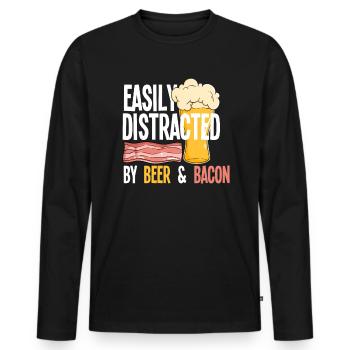 Speck Bacon Bier - Männer Premium Bio Langarmshirt - Schwarz - Vorne - Nico (187cm)