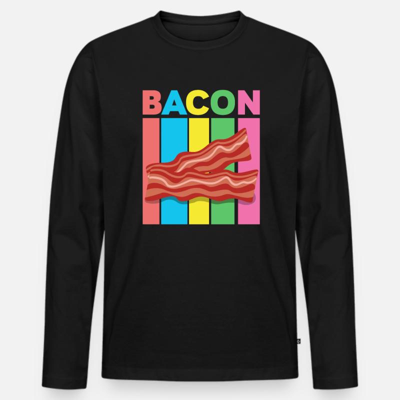 Retro Bacon - Men's Premium Organic Long Sleeve Shirt - black