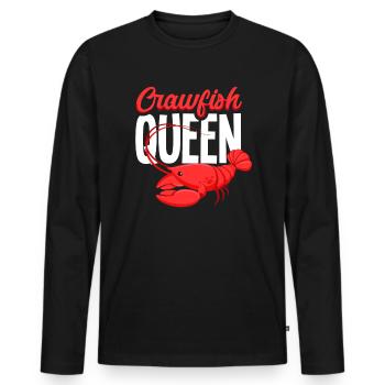 Écrevisses Reine crustacé cadeau - T-shirt manches longues Premium bio Homme - noir - Devant - Nico (187cm)