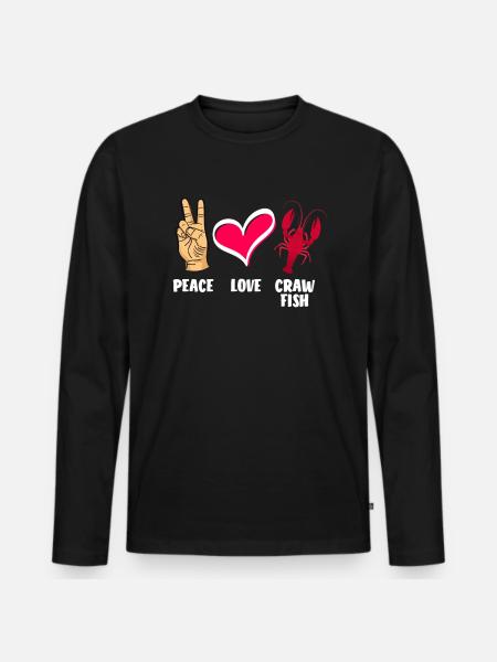 Lobsters Peace Love - Men's Premium Organic Long Sleeve Shirt - black