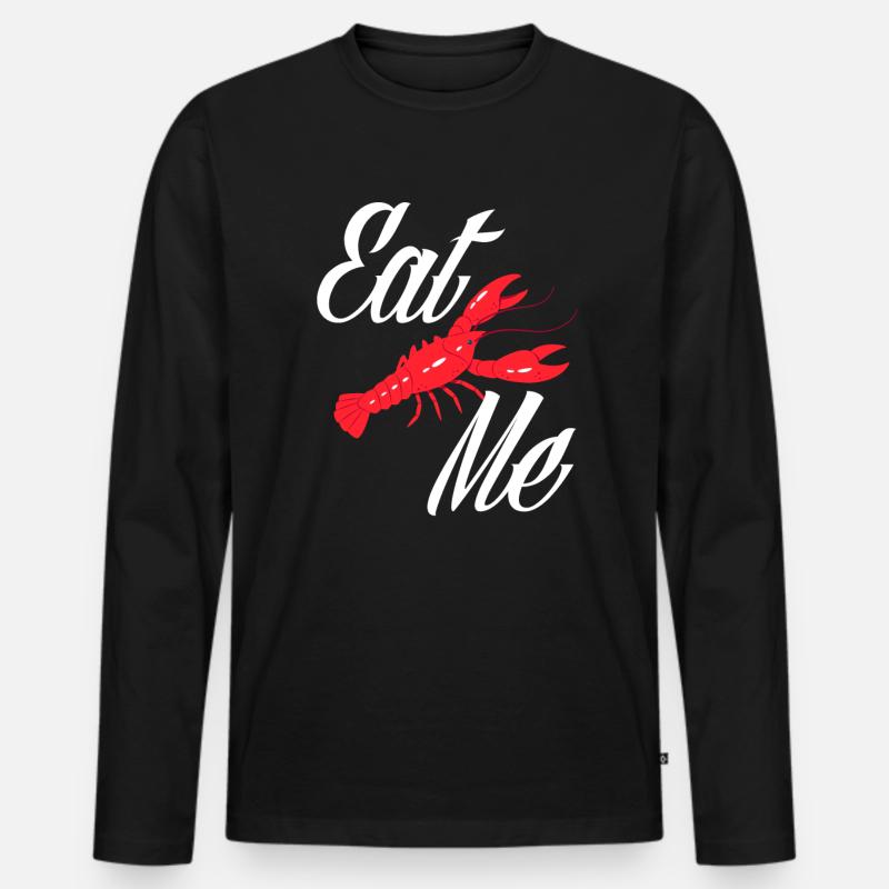 Langusten Ess Mich - Männer Premium Bio Langarmshirt - Schwarz